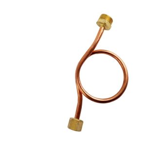 Red Flag Copper Pressure Gauge Buffer Tube (4-Point Interface, 0-20Mpa) for HVAC Systems