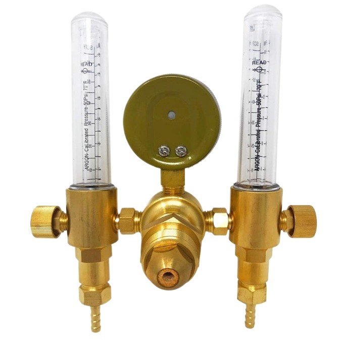 Full Copper Dual Tube Argon Gas Regulator Pressure Gauge WX-564 for Welding and Soldering - Image 3