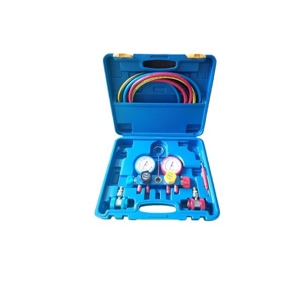 Adjustable A/C Refrigerant Charging Manifold Gauge Set (4-Way) for HVAC Service, Compatible with R22, R134a, R410a Systems