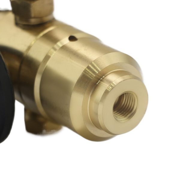 Refrigerant Charging Adapter with Pressure Gauge (0-3000 PSI) and Handwheel, Alloy Body, for Helium Gas, Stable Pressure Regulation - Gambar 3