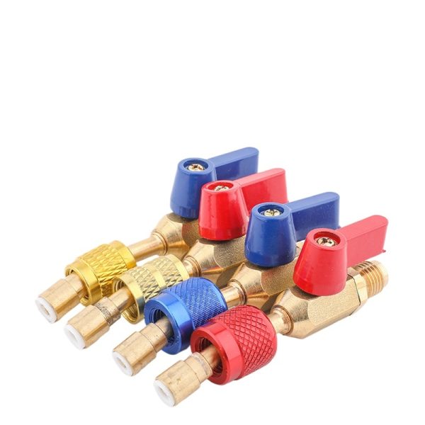 Refrigerant Ball Valve HVAC Charging Hose Shut-off Valve (R22/R32/R410 Interface) for Air Conditioner Refrigerator Charging - Gambar 2