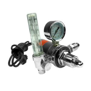 Heated CO2 Pressure Regulator with Flow Meter (0-25 LPM) for MIG/TIG Welding, 36V 110V 220V