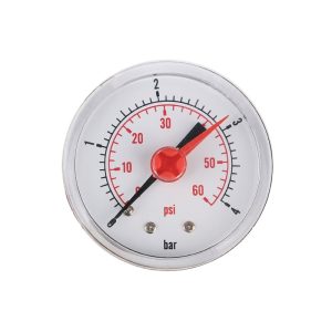 NINE-TRUST Y50 Pressure Gauge (0-60 PSI/0-4 Bar) 51mm Dial for Water/Air Treatment Equipment