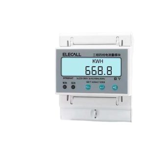 ELECALL DTS2016T Three-Phase Four-Wire Energy Meter (3x220/380V, 3x10(100A), 50Hz) Electronic Digital Display KWH Meter Module with Backlight, Top/Bottom Wiring for Industrial Use