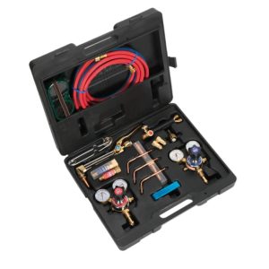 Portable Oxy-Acetylene Welding Cutting Torch Kit with Regulators and Hoses