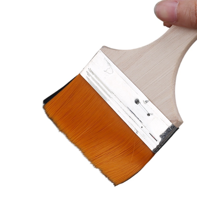 Nylon Paint Brush Set (2-12mm, Brown, Wood Handle) for Industrial Oil Painting Cleaning & Dust Removal - Image 3