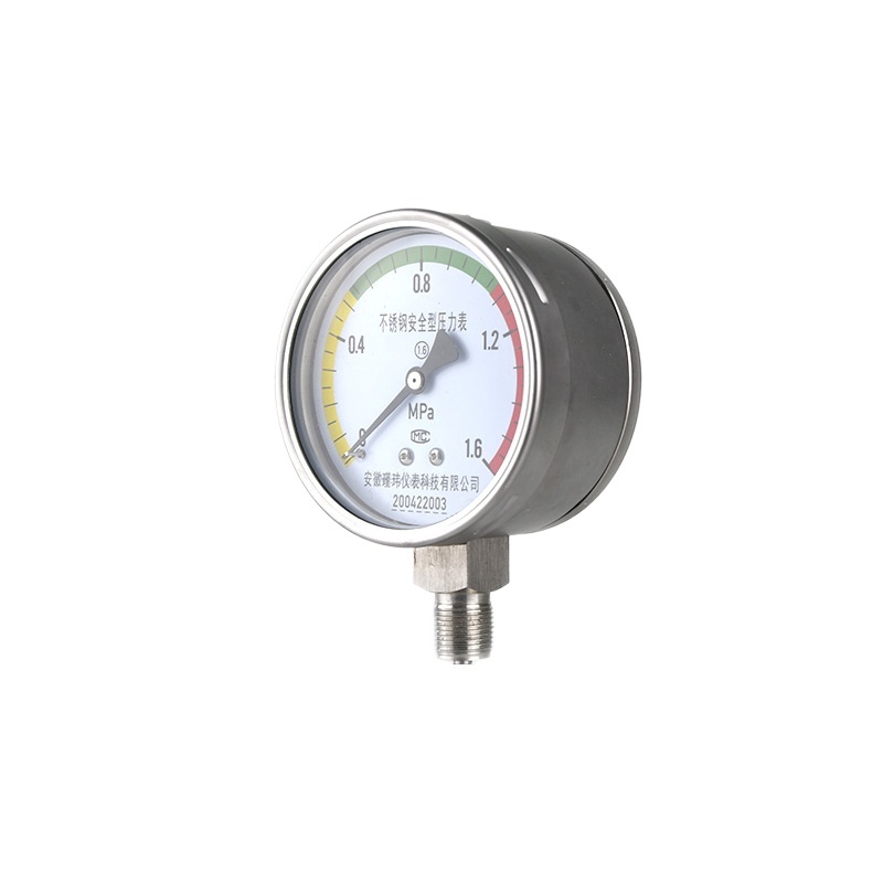 Stainless Steel Safety Pressure Gauge (0-1.6MPa, 1.6 Accuracy, M20*1.5 Thread) for Water/Oil/Gas Systems, Replaces Jinwei Instrument Pressure Gauges - Image 2