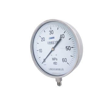 Stainless Steel Pressure Gauge YTF-250H (0-60MPa, 250mm Dial, Threaded Connection 1.6/1.0 Accuracy) for Industrial HVAC Systems