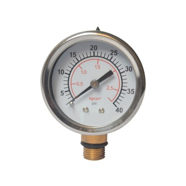 精艺 YBN50 Radial Sand Filter Pressure Gauge (0-40 kg/cm² or 0-40 psi range) for HVAC and Pool Systems