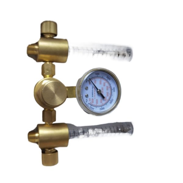 Full Brass Dual Flow Argon & CO2 Gas Regulator CGA580 for TIG Welder with Double Output Flowmeters - 이미지 3