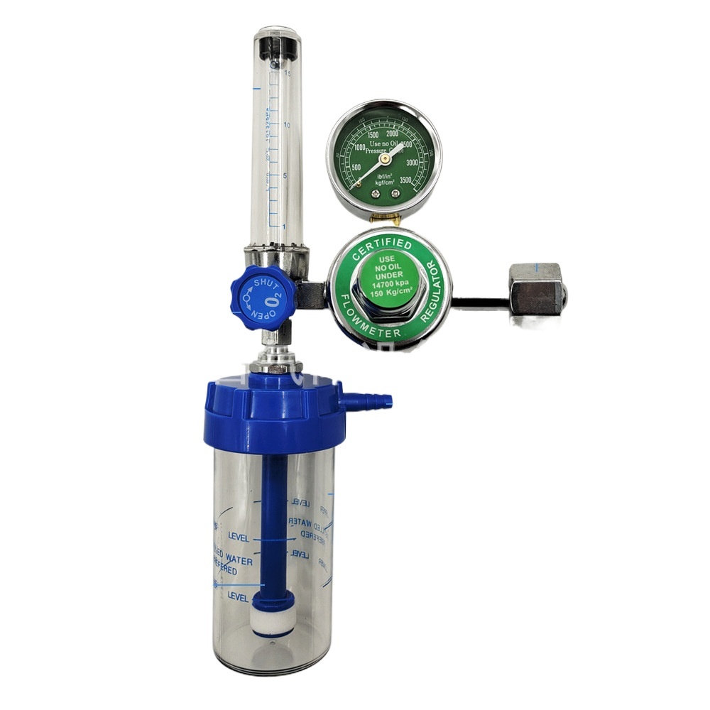 Medical Oxygen Regulator with Flowmeter for Inhalation Therapy, 0-15L/MIN, 0-3500PSI, Compatible with South America & Philippines O2 Systems - Image 2