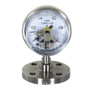 Stainless Steel Electric Contact Diaphragm Pressure Gauge Flange Type YXC-100H/MF 1.0MPa DN25 for HVAC Systems