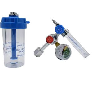 Oxygen Inhaler Flowmeter Pressure Gauge 0-25 MPa with Humidifier for Home Use