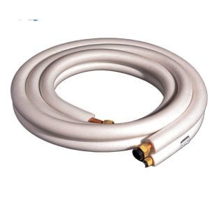 Universal Pure Copper Air Conditioner Extension Tube (6.35*0.6/12.7*0.6, 3m Length) for Split Systems, White Insulated Line Set