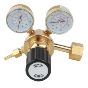 Brass Argon CO2 Pressure Regulator with Dual Gauges 2.5-25 MPa 40-50 m³/h Flow for Welding