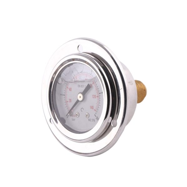 50mm Axial Stainless Steel Case Pressure Gauge with Copper Connector, Oil Filled, Shock Resistant for HVAC Systems Replaces YN50CL - Изображение 3