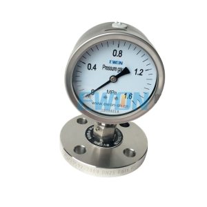 EWON Stainless Steel Diaphragm Pressure Gauge (0-1.6 MPa, DN25 PN16 RF, Y-100BF/MF)