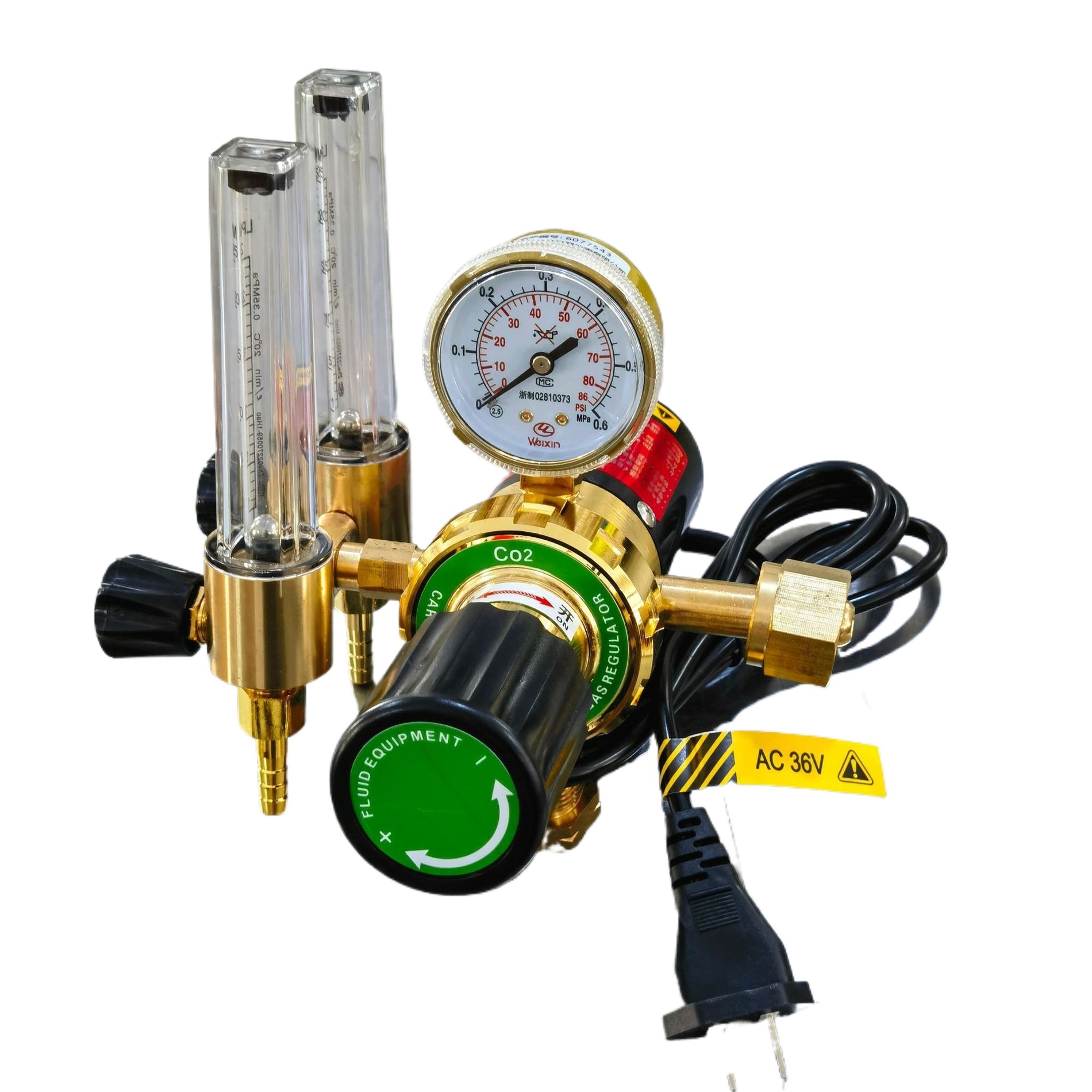 CO2 Gas Regulator Dual Flow Meter WX-503 (0-25 PM) for MIG TIG Welding Heated CO2 Tanks - Image 2
