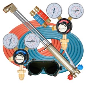 Weldgas Oxygen Acetylene Welding Cutting Torch Kit with Pressure Regulators, Hoses, and Goggles - Complete WQ-01 Set for Gas Welding & Cutting