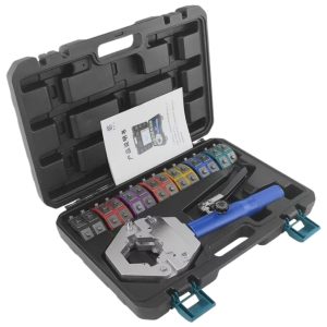 Portable Manual Hydraulic Hose Crimper Kit with Dies for Auto AC Hose Repair