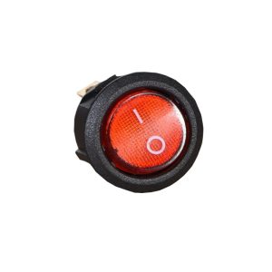 Red LED Illuminated Round Rocker Switch 2-Pin ON/OFF SPST for Automotive Marine Household Appliances