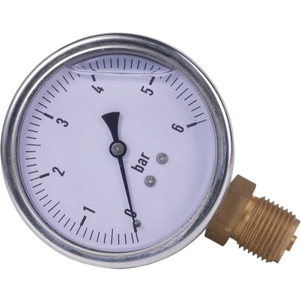 Analog Pressure Gauge Oil Filled Bar Scale (0-6 Bar) for Industrial Steam Systems Replaces Standard Gauges - Image 2
