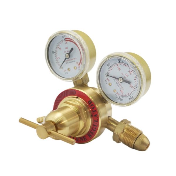 Portable Acetylene Pressure Regulator Single Stage Dual Gauge Low Pressure Brass for Gas Welding Cutting - Image 2