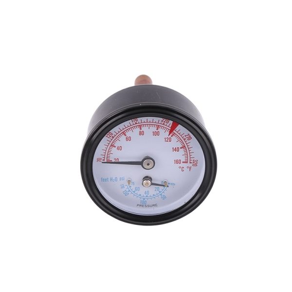 Axial Temperature Pressure Gauge 50mm Black Iron Shell Copper Probe for HVAC Systems - Изображение 3