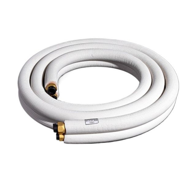 Copper Refrigerant Line Set 6.35*0.6/12.7*0.6 White Insulated Copper Pipe for HVAC Air Conditioners