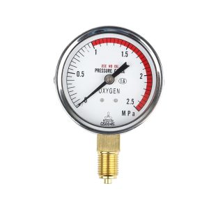 Nisshin G50045 Oxygen Pressure Gauge 0-2.5 MPa, Use No Oil Pressure Gauge, 1.6 Accuracy Class, for HVAC Systems