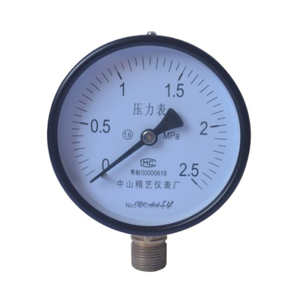 ZGMC Y100 Pressure Gauge 0-2.5 MPa, 1.6 Accuracy Class, Radial M20*1.5 Connection for HVAC Systems