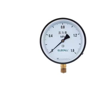 ELECALL Y-150 Radial Pressure Gauge (0-1.6MPa, 1.6 Accuracy) for Water, Oil, Air
