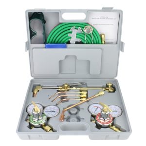 Professional Oxygen Acetylene Welding and Cutting Torch Kit with Regulators and Hoses for Industrial Metalworking