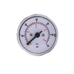 Axial Brass Plated Case Pressure Gauge Y25B4BM7 (0-4bar/psi, 25mm Diameter) for HVAC Systems