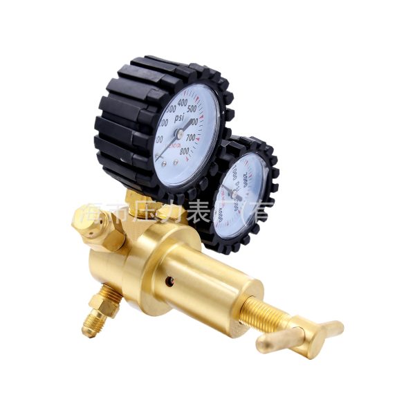 Brass High Pressure Nitrogen Regulator with Dual Gauges (0-800 PSI, 0-4000 PSI) for Inert Gas Cylinders, American Standard, Precision Adjustable - 이미지 2