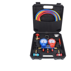 Automotive AC Refrigerant Recharge Kit R134a Manifold Gauge Set with Hoses for Car AC System Maintenance