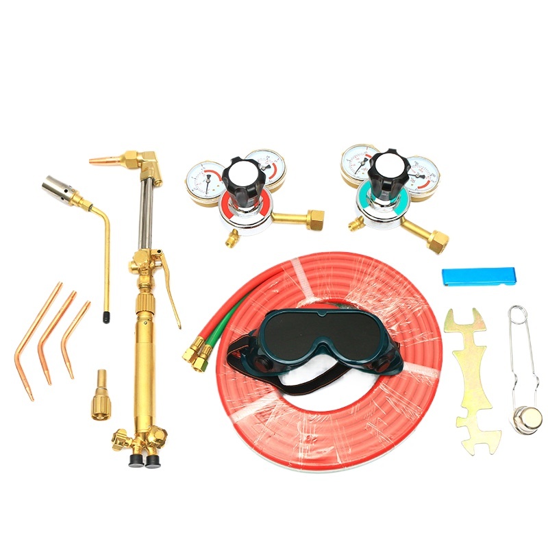 Portable Oxy-Acetylene Welding Cutting Torch Kit with Gauges American Style for Industrial Use - Image 3