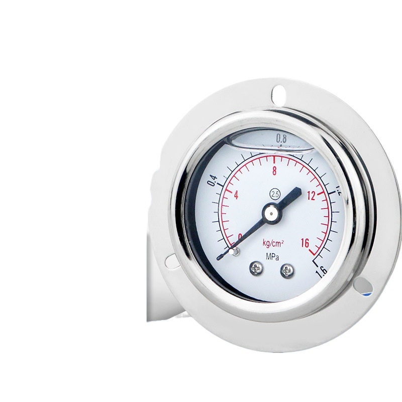 YN50ZT Axial Stainless Steel Pressure Gauge (0-1.6MPa, 2.5 Accuracy) with Edge for HVAC Systems - Image 2