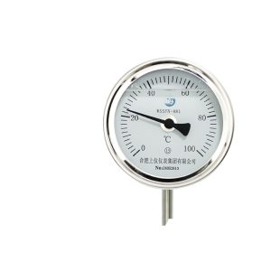 WSSFN-481 Shockproof Bimetal Thermometer Axial Stainless Steel Corrosion Resistant for Boiler Pipeline Temperature Gauge