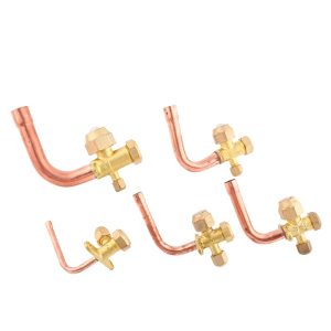 HVAC Air Conditioner Outdoor Unit Shut-off Valve Connector (Copper Tubing/Brass Body) for 1-2 Ton AC Systems, Replaces Standard AC Refrigeration Parts
