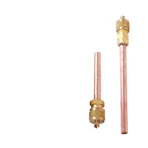 Check Valve Refrigerant Charger Charging Adapter with Double Seal Brass Construction (Long Version) for HVAC Systems
