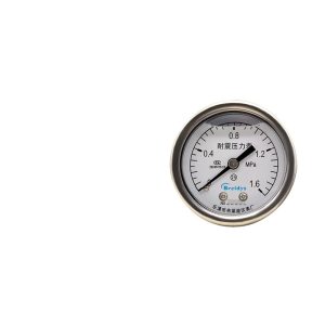YN50Z Axial Shock-Resistant Pressure Gauge High Precision 0-1.6MPa Water Gas Pressure Washer Gauge for HVAC Systems