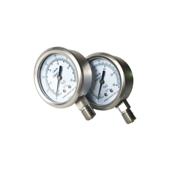 EWON Stainless Steel Pressure Gauge YB60/Y-60/Y-60BF 60mm Dial M20*1.5/G1/2/1/2NPT Male Thread for HVAC Systems