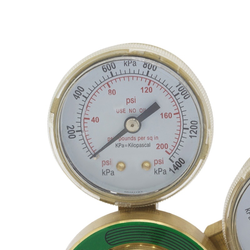 Portable Oxygen Pressure Regulator with Dual Gauges for Oxygen Cylinders, Brass Construction, Stable Pressure Adjustment - Image 2