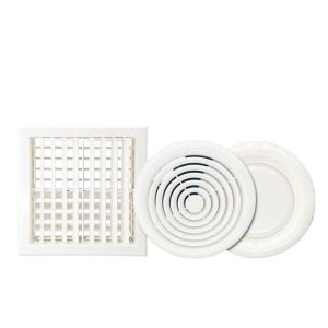 ABS Air Vent Diffuser Round Square Supply Grille for HVAC Systems 100mm 150mm 200mm 250mm