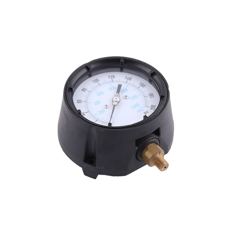 Radial Pressure Gauge 113mm Polypropylene Case Copper Connector Glass Face for HVAC Systems - Image 2