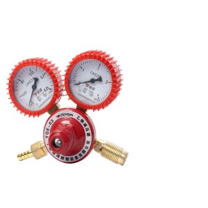 ZENSIN Acetylene Pressure Reducing Valve YQE-03 with Dual Gauges and Alloy Body for Industrial Gas Applications