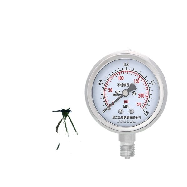 Y60BF Stainless Steel Pressure Gauge (0-1.6MPa, 2.5 Accuracy) for Water, Oil, Hydraulic Systems