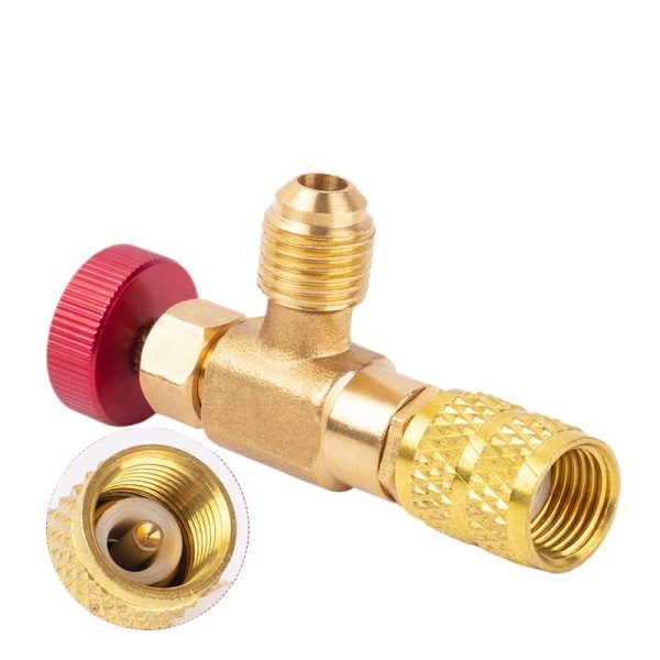 HVAC Charging Safety Valve (Pure Copper, Anti-Freeze) for R22 R410 R32 Refrigerant Systems, AC Freon Charging Tool - Imagem 2