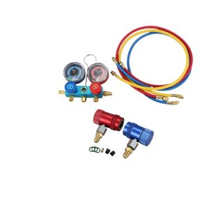 Automotive R1234yf Manifold Gauge Set with Hoses and Quick Couplers for AC Refrigerant Charging